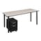 Kee Desking Kee Single Pedestal Desks, 24 D X 29 H, 60 W X Wood, Metal MTSPM6024PLBPBK - alternate 1